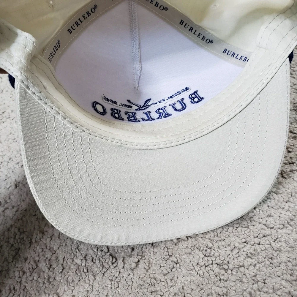 Burlebo Outdoors Rope Hat Cap Off White Navy Snapback Ripstop Adult Mens OSFA